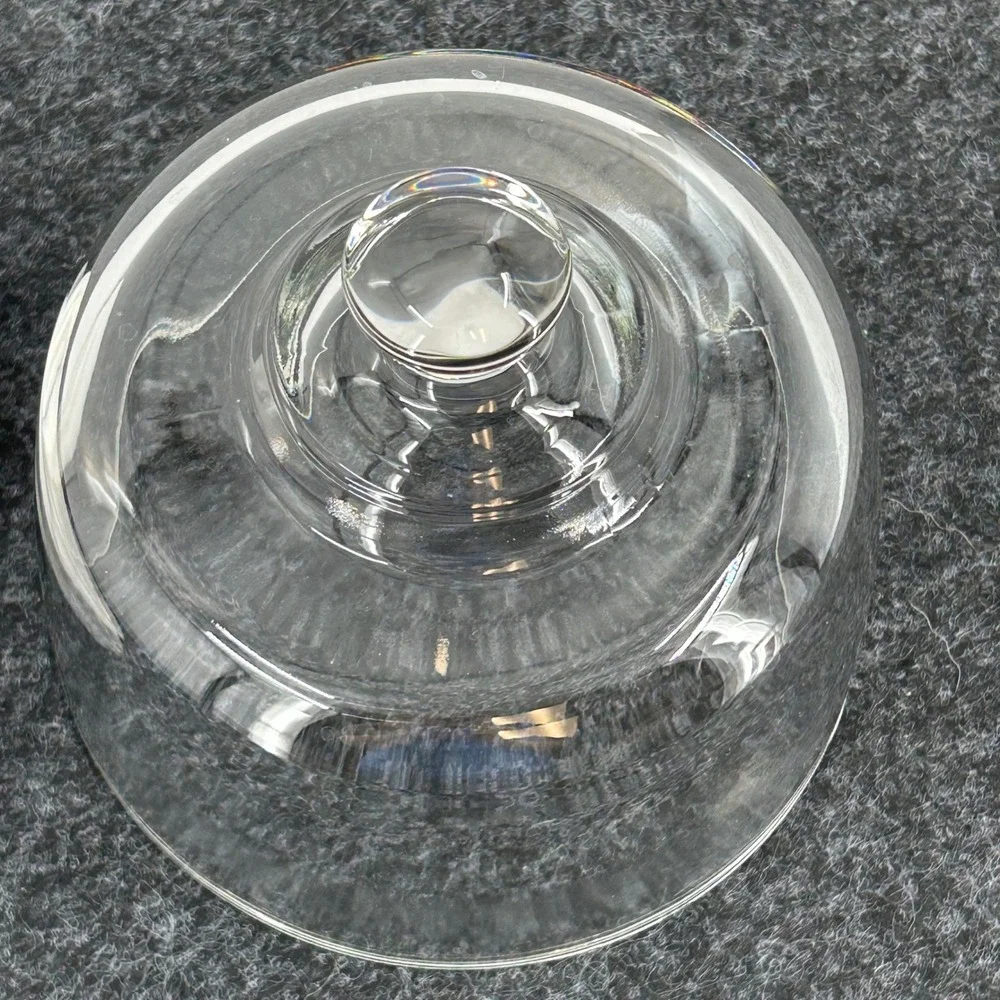 White Marble Cheese Board with Glass Cloche Dome Round Serving Platter 7.5 Inch